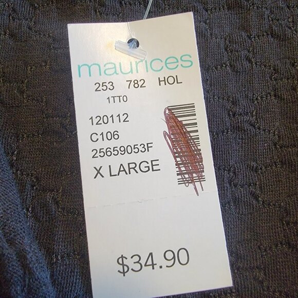 Maurices Womens Shirt Size XL NWT‎ Black Classic Career Dressy Flowy Top - Picture 3 of 11